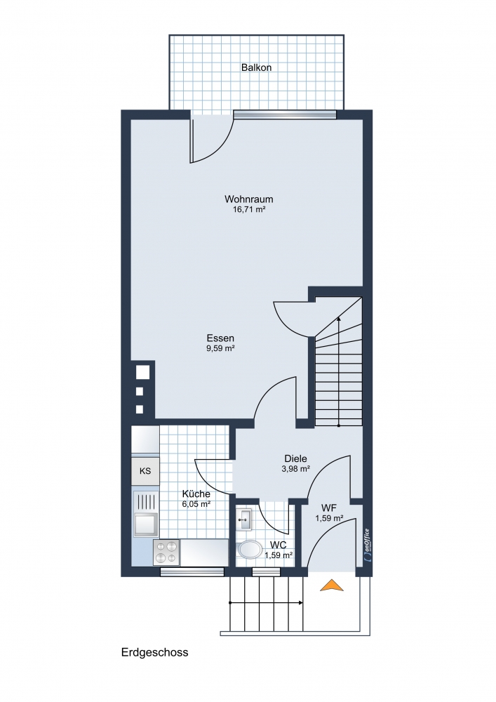 Grundriss EG Reihenmittelhaus Bremen