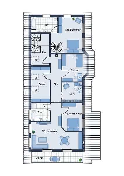 Grundriss OG ohne Gew�hr Mehrfamilienhaus Wingst