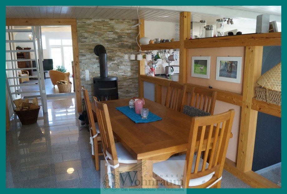Essbereich mit Kamin Resthof Ihlienworth