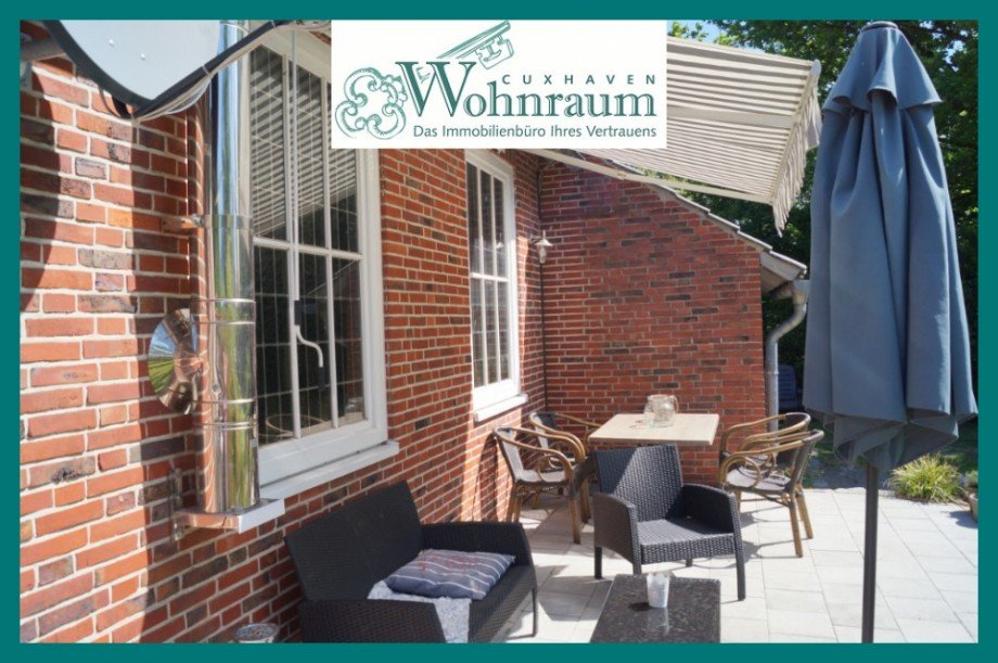 sch�ne Terrasse mit Markise Einfamilienhaus Wanna