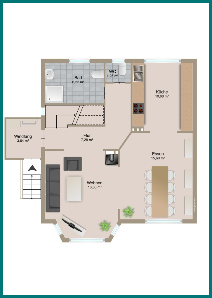 Grundriss EG Einfamilienhaus Cuxhaven / D�se