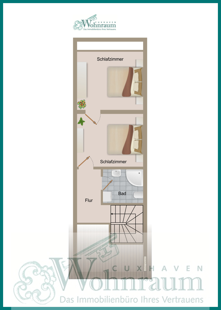 Grundriss DG Maisonettewohnung Cuxhaven / Duhnen