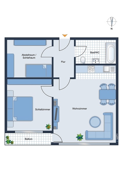 Grundriss 1 Wohnung Cuxhaven