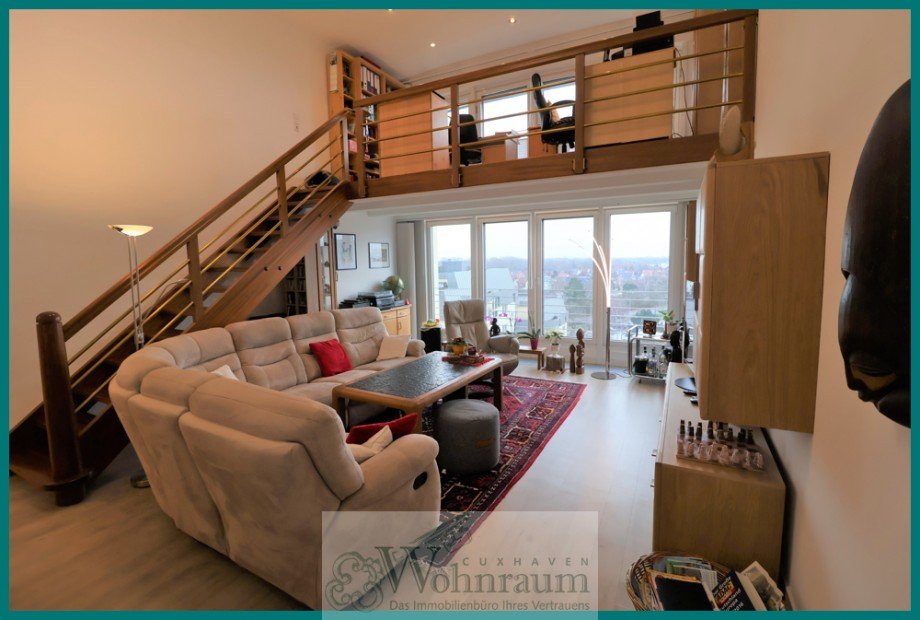 Wohnzimmer mit Galerie Etagenwohnung Cuxhaven / D�se