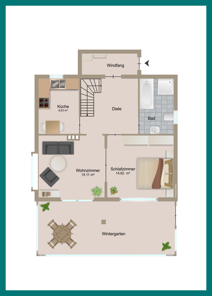 Grundriss EG Einfamilienhaus Cuxhaven / Sahlenburg