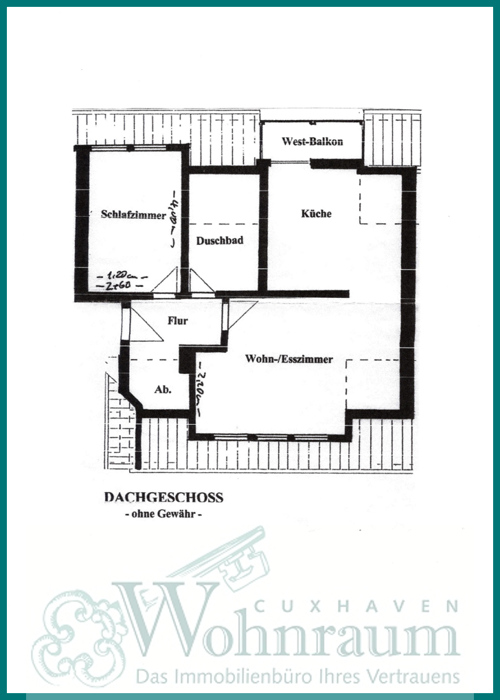 Grundriss Dachgeschosswohnung Cuxhaven