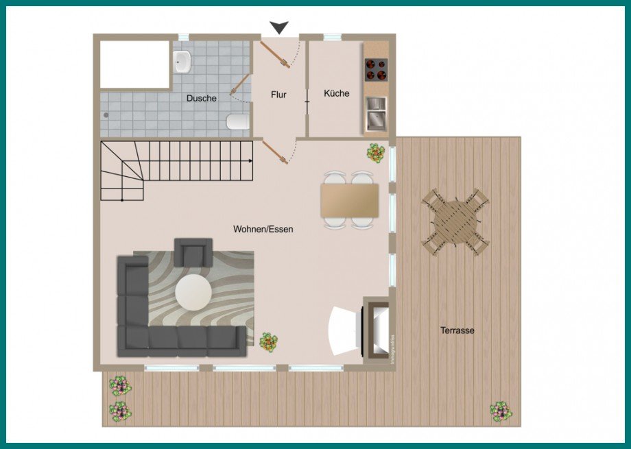 Grundriss EG Ferienhaus Cuxhaven / Duhnen