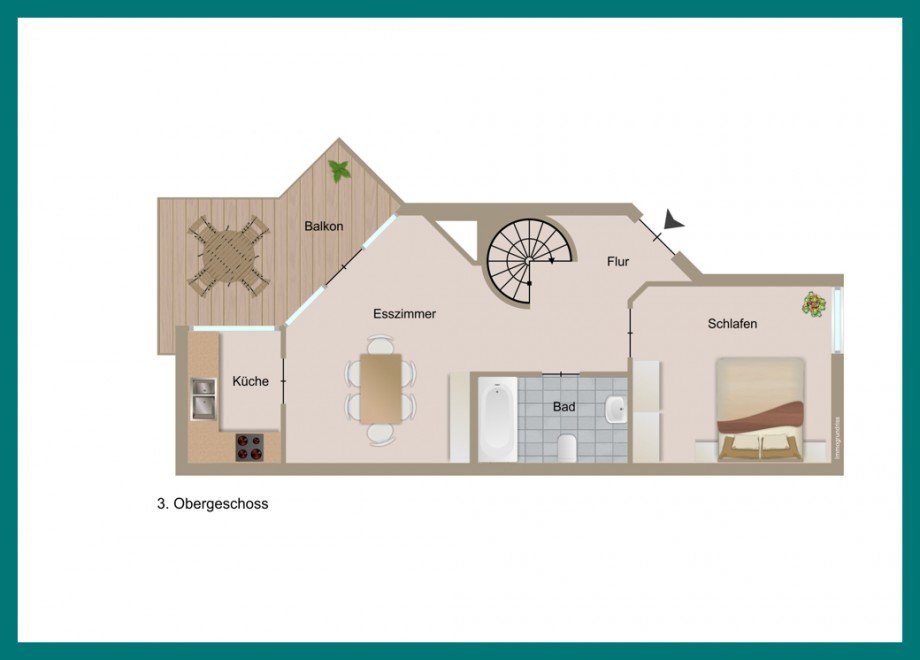 Grundriss 3 OG Maisonettewohnung Cuxhaven