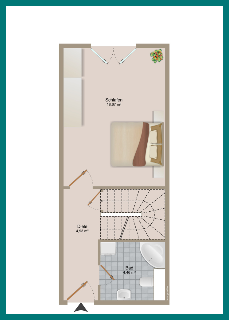 Grundriss EG Maisonettewohnung Cuxhaven