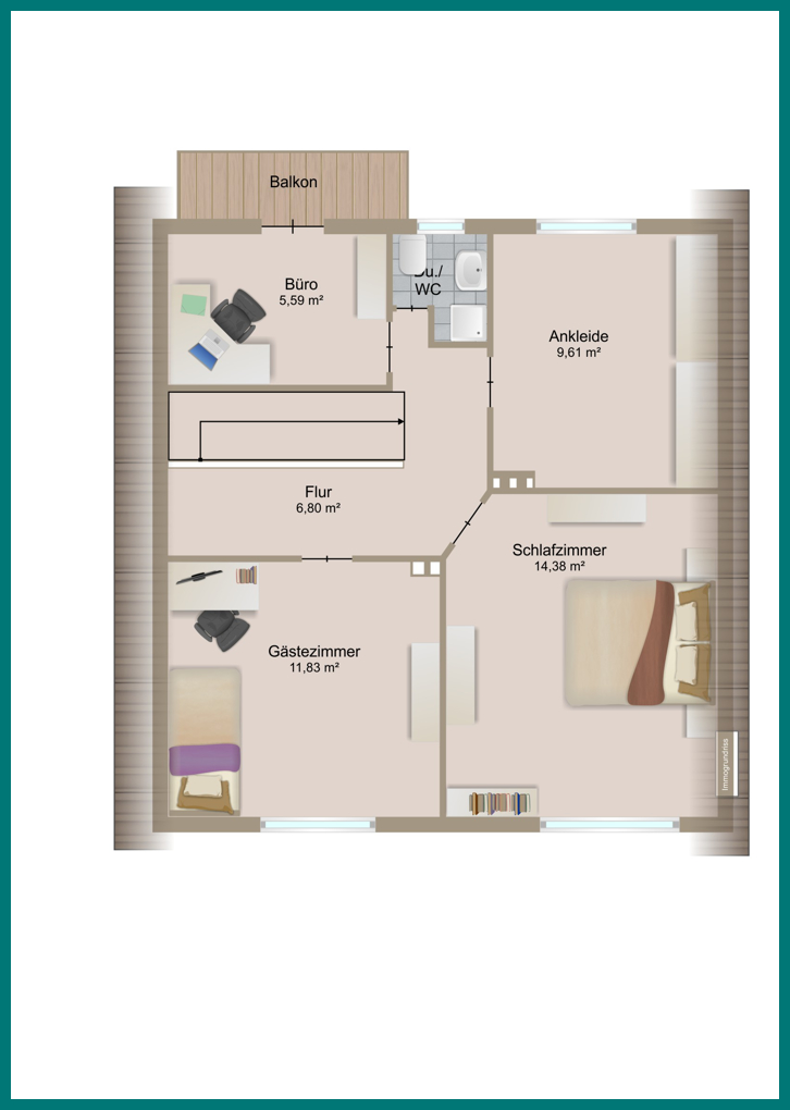 Grundriss OG Einfamilienhaus Cuxhaven / D�se