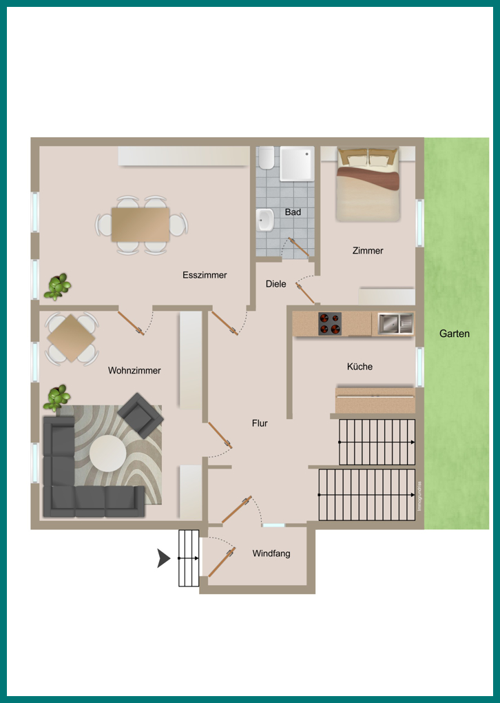 Grundriss EG Zweifamilienhaus Cuxhaven
