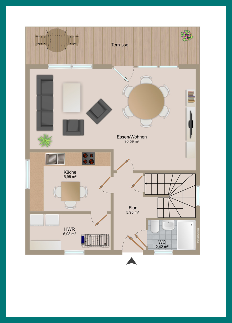 Grundriss EG Einfamilienhaus Cuxhaven / Altenwalde