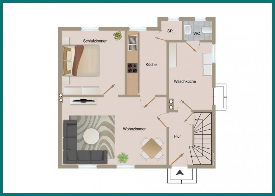 Grundriss EG Doppelhaush�lfte Cuxhaven / Groden