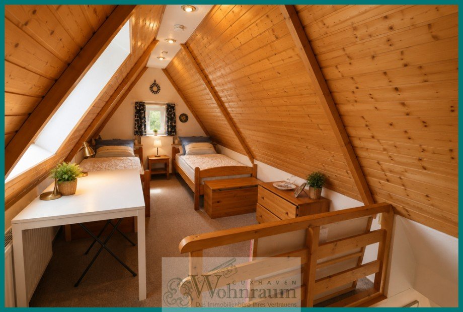 Schlafr�ume im Spitzboden Einfamilienhaus Cuxhaven / D�se