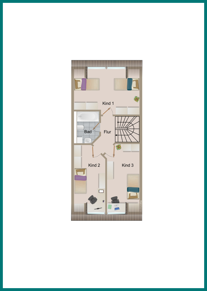 Grundriss OG Reihenmittelhaus Cuxhaven