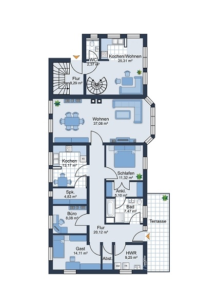 Grundriss EG ohne Gew�hr Mehrfamilienhaus Wingst