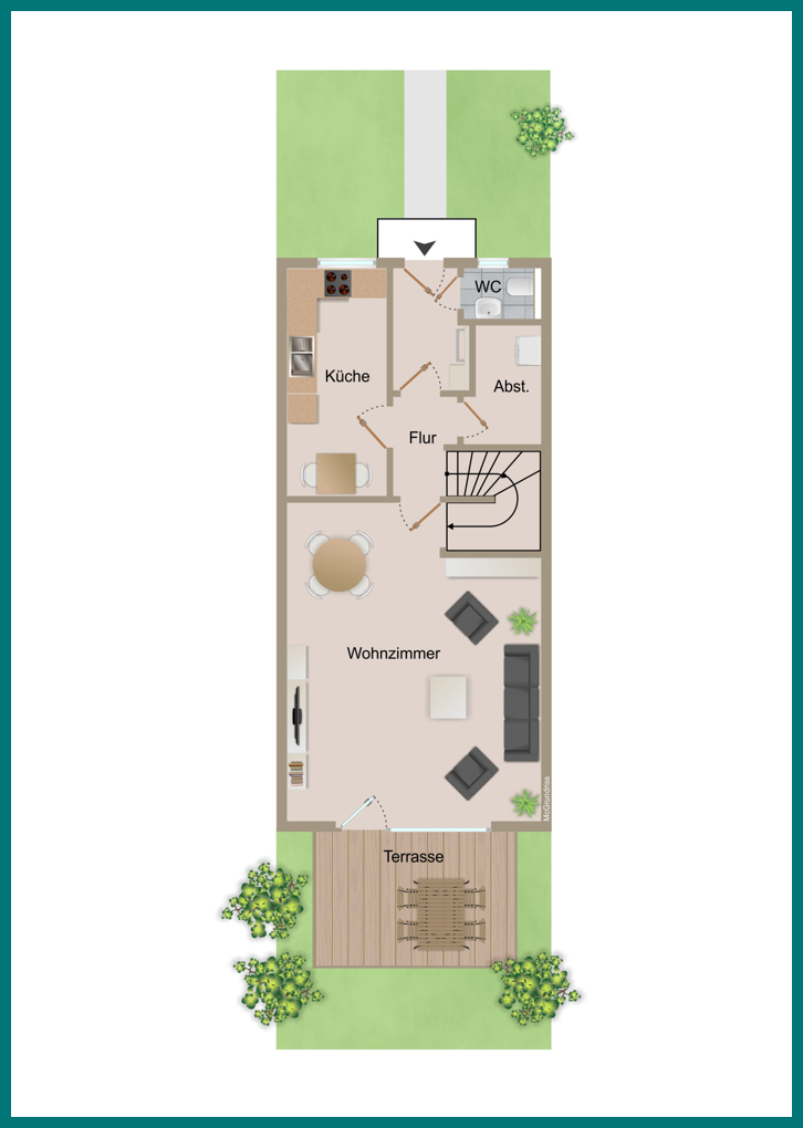 Grundriss EG Reihenmittelhaus Cuxhaven