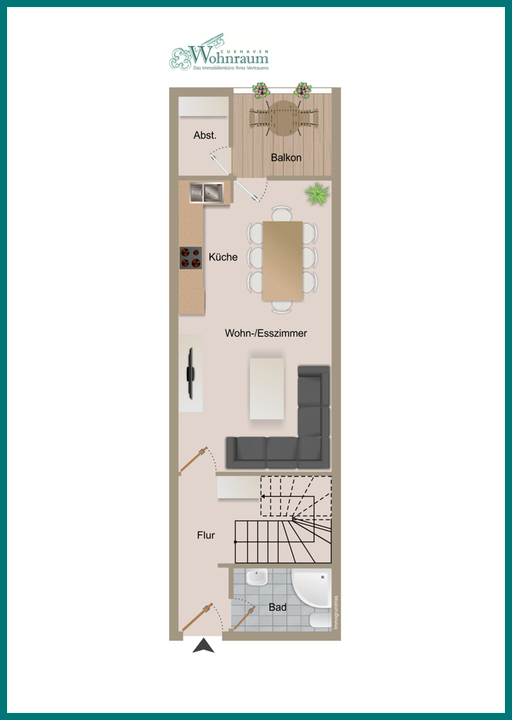 Grundriss OG Maisonettewohnung Cuxhaven / Duhnen