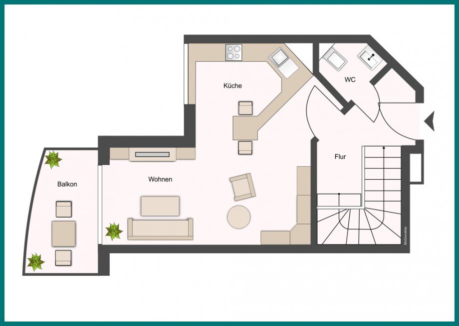 Grundriss Maisonettewohnung_mit_Balkon Maisonettewohnung Cuxhaven