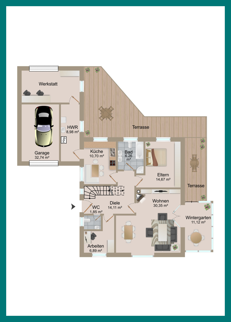 Grundriss EG Einfamilienhaus Cuxhaven / Altenwalde